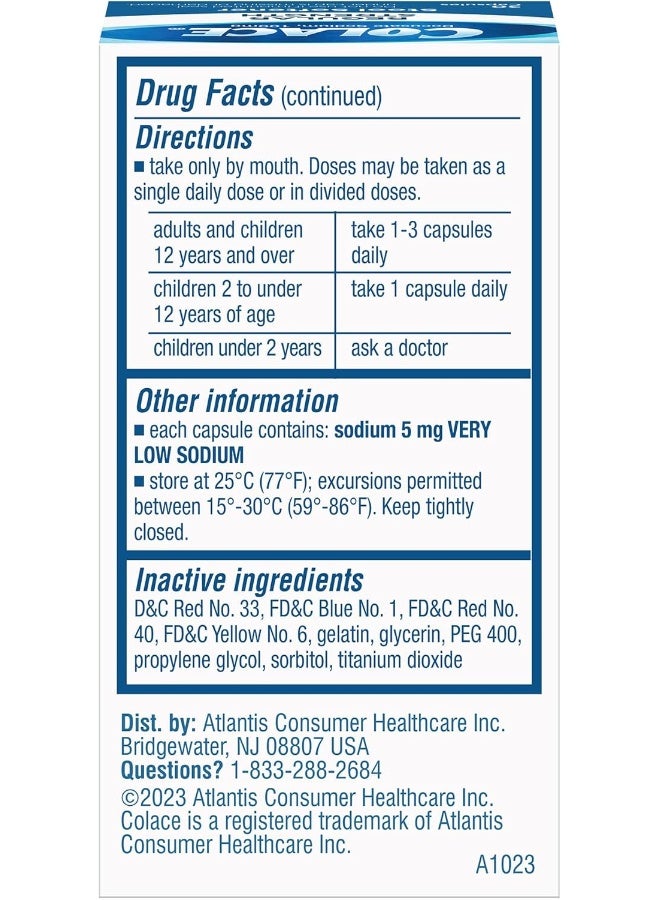 Colace Regular Strength Stool Softener 100mg 30 Ct - Image 3